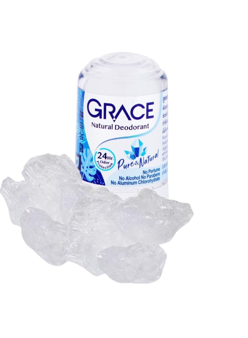 Grace Pure Natural Alum Stone Crystal Deodorant Natural Fresh 70g and Natural Deodorant Aloe Vera 24 Hr Protection 70 g - Image 5